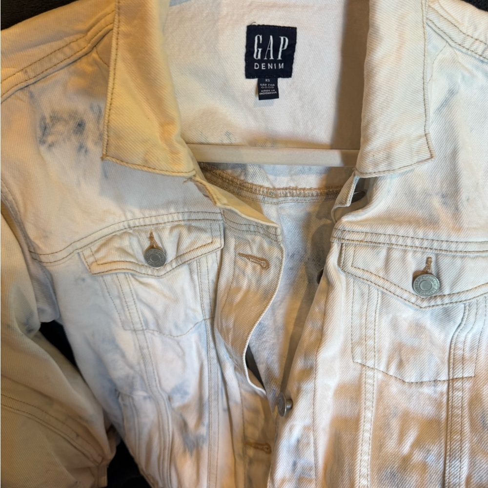 GAP Cream and Blue Denim Jacket